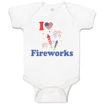 Baby Clothes I Love Fireworks 4Th of July Independence Baby Bodysuits Cotton