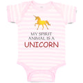 Baby Clothes My Spirit Animal Is A Unicorn Funny Humor Baby Bodysuits Cotton
