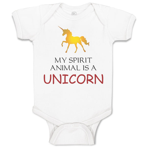 Baby Clothes My Spirit Animal Is A Unicorn Funny Humor Baby Bodysuits Cotton