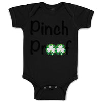 Baby Clothes Pinch Proof Shamrock St Patrick's Funny Humor Baby Bodysuits Cotton