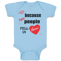 Baby Clothes All Because 2 People Fell in Love Valentines Love Style A Cotton