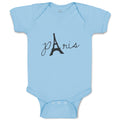 Baby Clothes Paris Eiffel Tower Black Alphabet & Monograms Love Baby Bodysuits