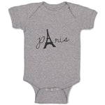 Baby Clothes Paris Eiffel Tower Black Alphabet & Monograms Love Baby Bodysuits