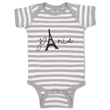 Baby Clothes Paris Eiffel Tower Black Alphabet & Monograms Love Baby Bodysuits