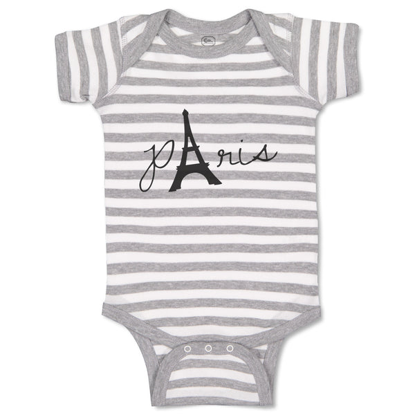 Baby Clothes Paris Eiffel Tower Black Alphabet & Monograms Love Baby Bodysuits