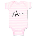 Baby Clothes Paris Eiffel Tower Black Alphabet & Monograms Love Baby Bodysuits