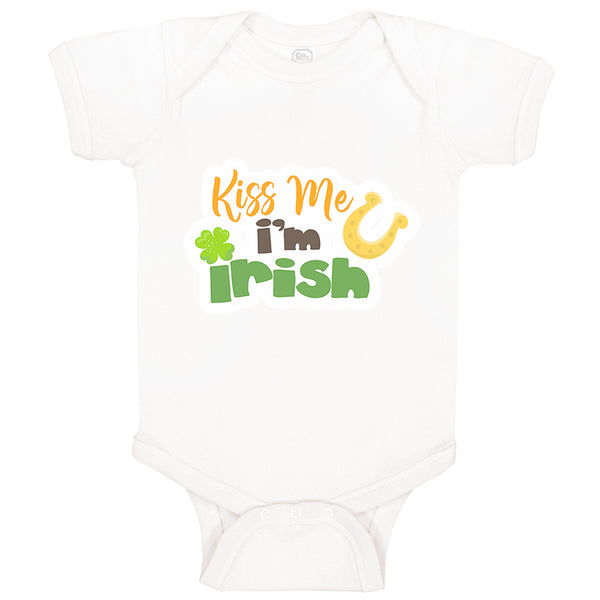 Baby Clothes Kiss Me I Am Irish St Patrick's Baby Bodysuits Boy & Girl Cotton