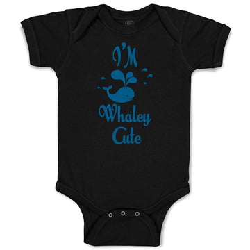 Baby Clothes Blue Smiling Whale I'M Whaley Cute Ocean Sea Life Baby Bodysuits