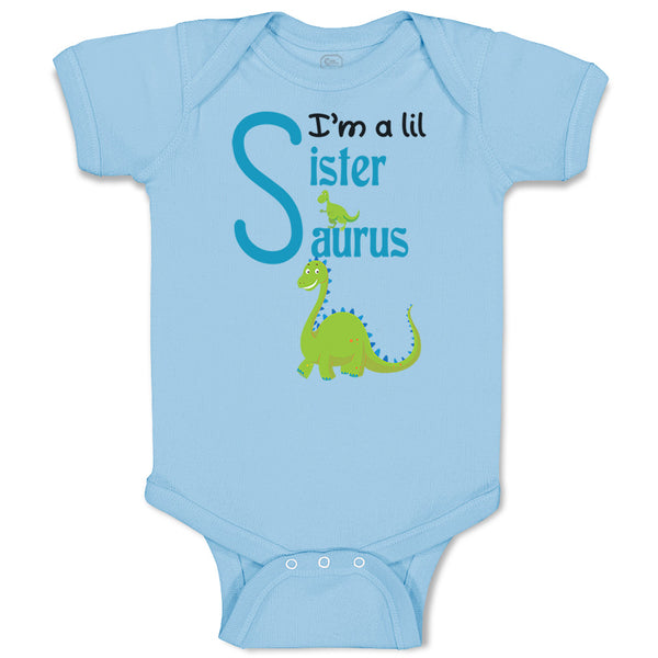 Baby Clothes Green Dinosaur Dino Little Sister Saurus Baby Bodysuits Cotton