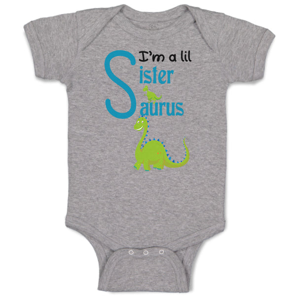 Baby Clothes Green Dinosaur Dino Little Sister Saurus Baby Bodysuits Cotton