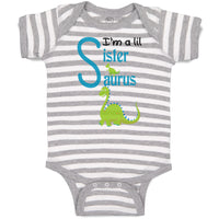 Baby Clothes Green Dinosaur Dino Little Sister Saurus Baby Bodysuits Cotton