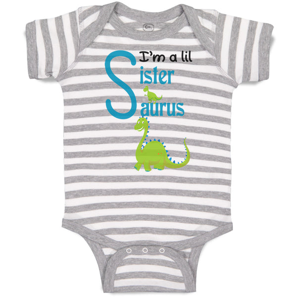 Baby Clothes Green Dinosaur Dino Little Sister Saurus Baby Bodysuits Cotton