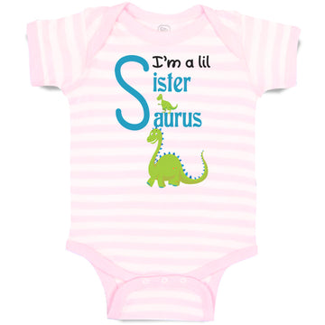 Baby Clothes Green Dinosaur Dino Little Sister Saurus Baby Bodysuits Cotton