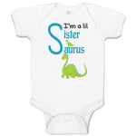 Baby Clothes Green Dinosaur Dino Little Sister Saurus Baby Bodysuits Cotton