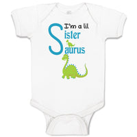 Baby Clothes Green Dinosaur Dino Little Sister Saurus Baby Bodysuits Cotton