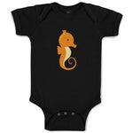 Baby Clothes Orange Seahorse 2 Animals Ocean Baby Bodysuits Boy & Girl Cotton