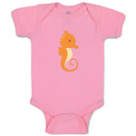 Baby Clothes Orange Seahorse 2 Animals Ocean Baby Bodysuits Boy & Girl Cotton