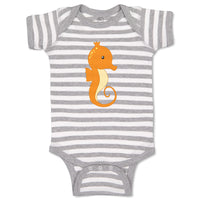 Baby Clothes Orange Seahorse 2 Animals Ocean Baby Bodysuits Boy & Girl Cotton