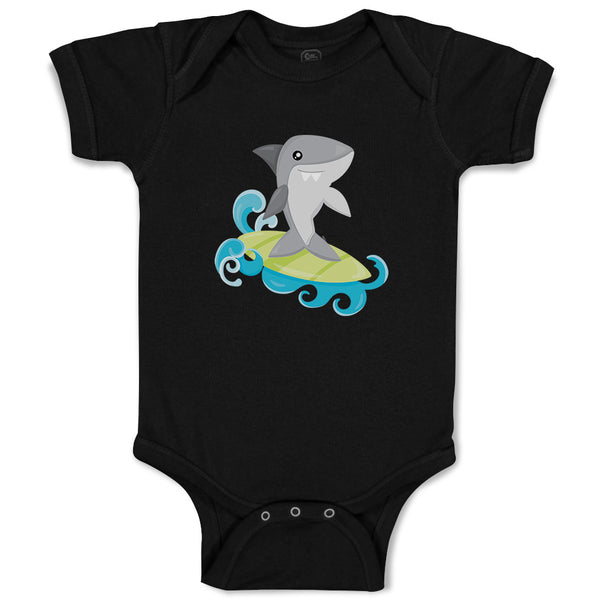 Baby Clothes Shark Surfing Animals Ocean Baby Bodysuits Boy & Girl Cotton