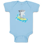 Baby Clothes Shark Surfing Animals Ocean Baby Bodysuits Boy & Girl Cotton