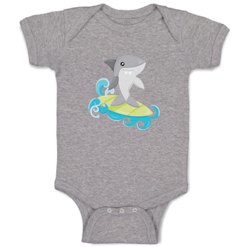 Baby Clothes Shark Surfing Animals Ocean Baby Bodysuits Boy & Girl Cotton