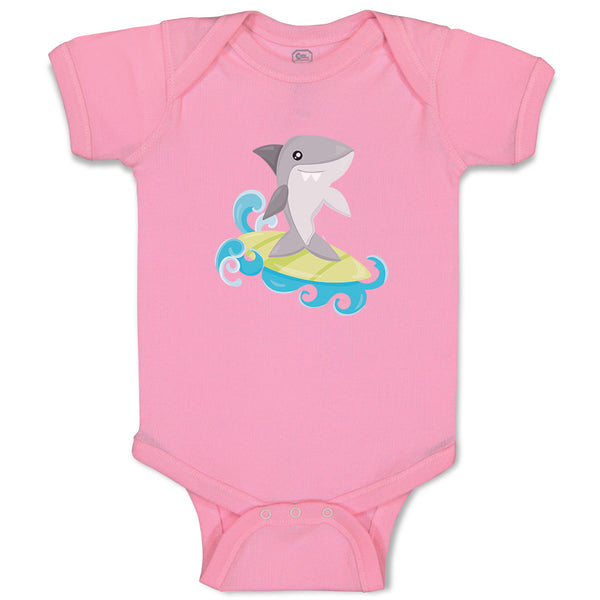 Baby Clothes Shark Surfing Animals Ocean Baby Bodysuits Boy & Girl Cotton