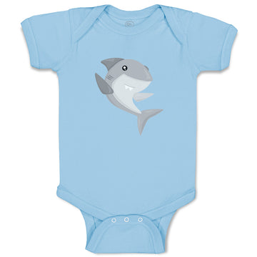 Baby Clothes Grey Shark Animals Ocean Baby Bodysuits Boy & Girl Cotton
