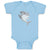 Baby Clothes Grey Shark Animals Ocean Baby Bodysuits Boy & Girl Cotton