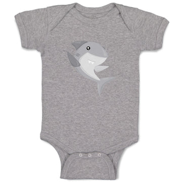 Baby Clothes Grey Shark Animals Ocean Baby Bodysuits Boy & Girl Cotton