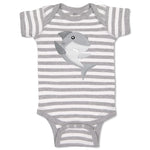 Baby Clothes Grey Shark Animals Ocean Baby Bodysuits Boy & Girl Cotton