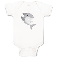 Baby Clothes Grey Shark Animals Ocean Baby Bodysuits Boy & Girl Cotton