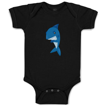 Baby Clothes Navy Shark Animals Ocean Baby Bodysuits Boy & Girl Cotton