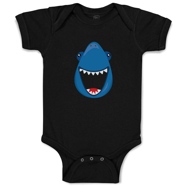 Baby Clothes Navy Shark Face Animals Ocean Baby Bodysuits Boy & Girl Cotton