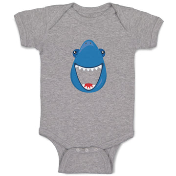 Baby Clothes Navy Shark Face Animals Ocean Baby Bodysuits Boy & Girl Cotton