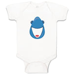 Baby Clothes Navy Shark Face Animals Ocean Baby Bodysuits Boy & Girl Cotton