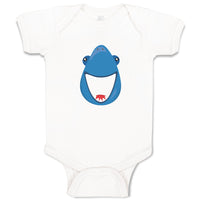 Baby Clothes Navy Shark Face Animals Ocean Baby Bodysuits Boy & Girl Cotton