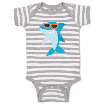 Baby Clothes Shark Glasses Animals Ocean Baby Bodysuits Boy & Girl Cotton