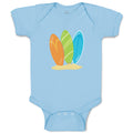 Baby Clothes 3 Surfboards Boys Nature Ocean & Beach Baby Bodysuits Cotton