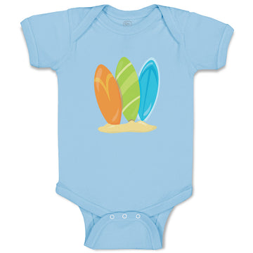 Baby Clothes 3 Surfboards Boys Nature Ocean & Beach Baby Bodysuits Cotton