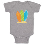 Baby Clothes 3 Surfboards Boys Nature Ocean & Beach Baby Bodysuits Cotton