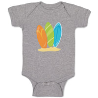 Baby Clothes 3 Surfboards Boys Nature Ocean & Beach Baby Bodysuits Cotton
