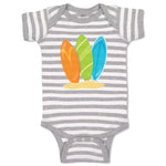 Baby Clothes 3 Surfboards Boys Nature Ocean & Beach Baby Bodysuits Cotton
