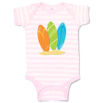 Baby Clothes 3 Surfboards Boys Nature Ocean & Beach Baby Bodysuits Cotton