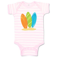 Baby Clothes 3 Surfboards Boys Nature Ocean & Beach Baby Bodysuits Cotton