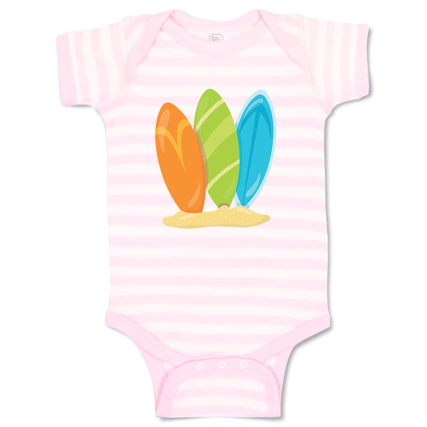 Baby Clothes 3 Surfboards Boys Nature Ocean & Beach Baby Bodysuits Cotton