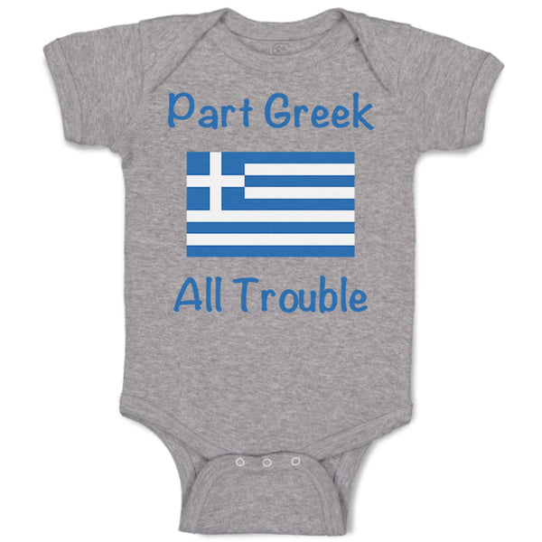 Baby Clothes Part Greek All Trouble Baby Bodysuits Boy & Girl Cotton