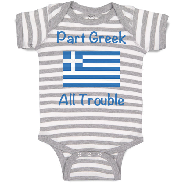 Baby Clothes Part Greek All Trouble Baby Bodysuits Boy & Girl Cotton