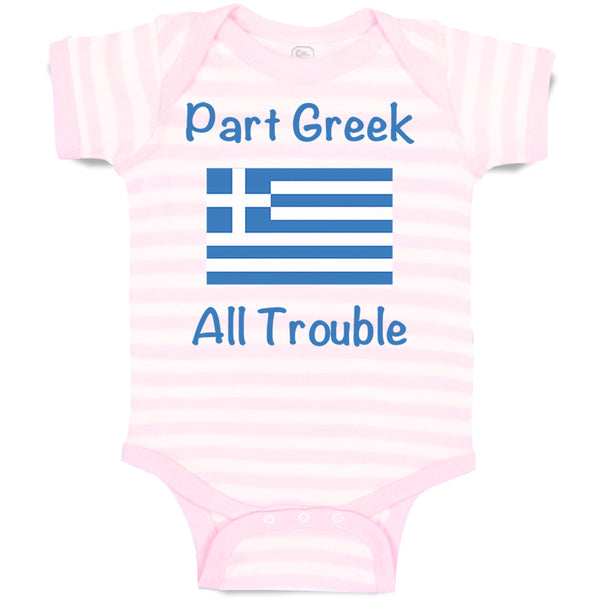 Baby Clothes Part Greek All Trouble Baby Bodysuits Boy & Girl Cotton