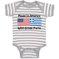 Baby Clothes Made in America with Greek Parts Baby Bodysuits Boy & Girl Cotton
