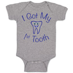 Baby Clothes I Got My First Tooth Funny Humor Style A Baby Bodysuits Cotton